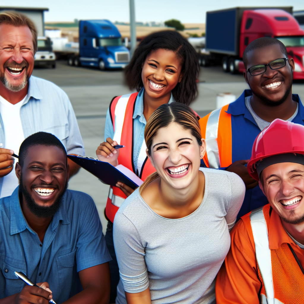 Happy Truck Drivers at Work