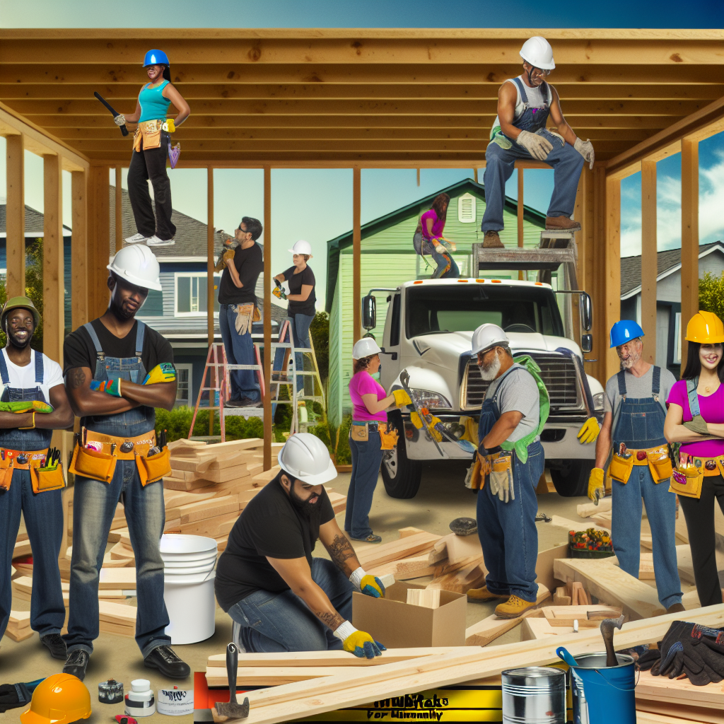 Trucks for Change Volunteers at Habitat for Humanity