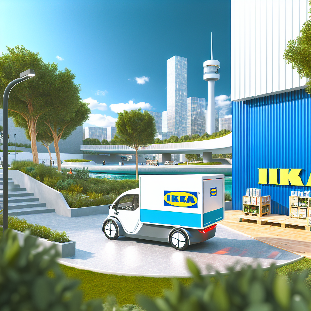 Electric vehicle delivering Ikea products