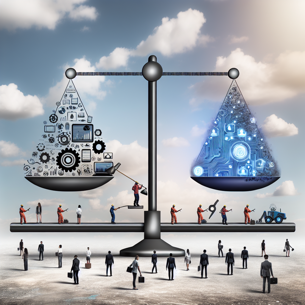 Conceptual image representing the balance between investing in workforce and technology in fleet operations, focusing on human capital.