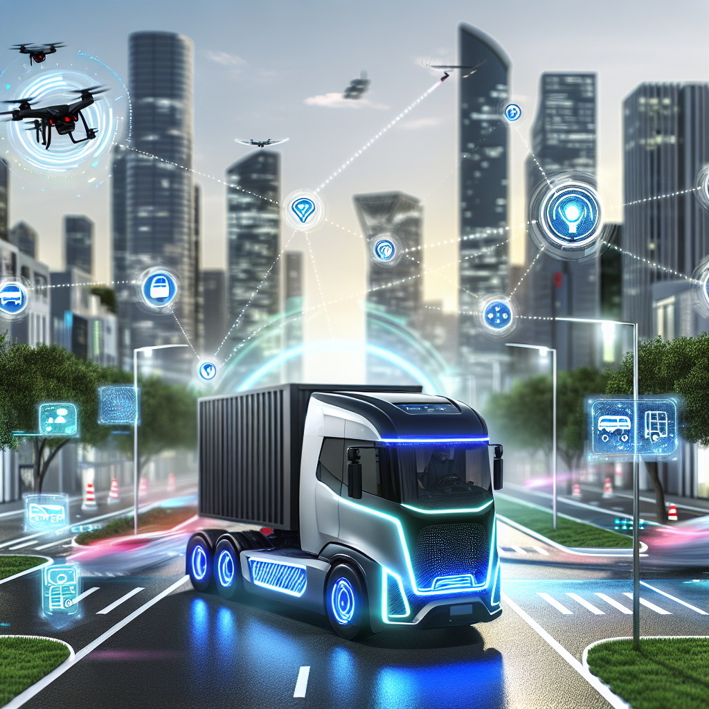Futuristic autonomous trucking system showcasing advanced technology in action.
