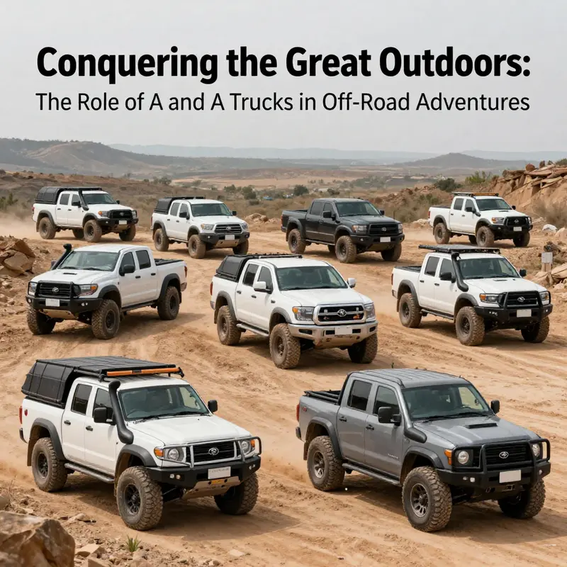 A showcase of A and A Trucks displaying their readiness for tough off-road conditions.