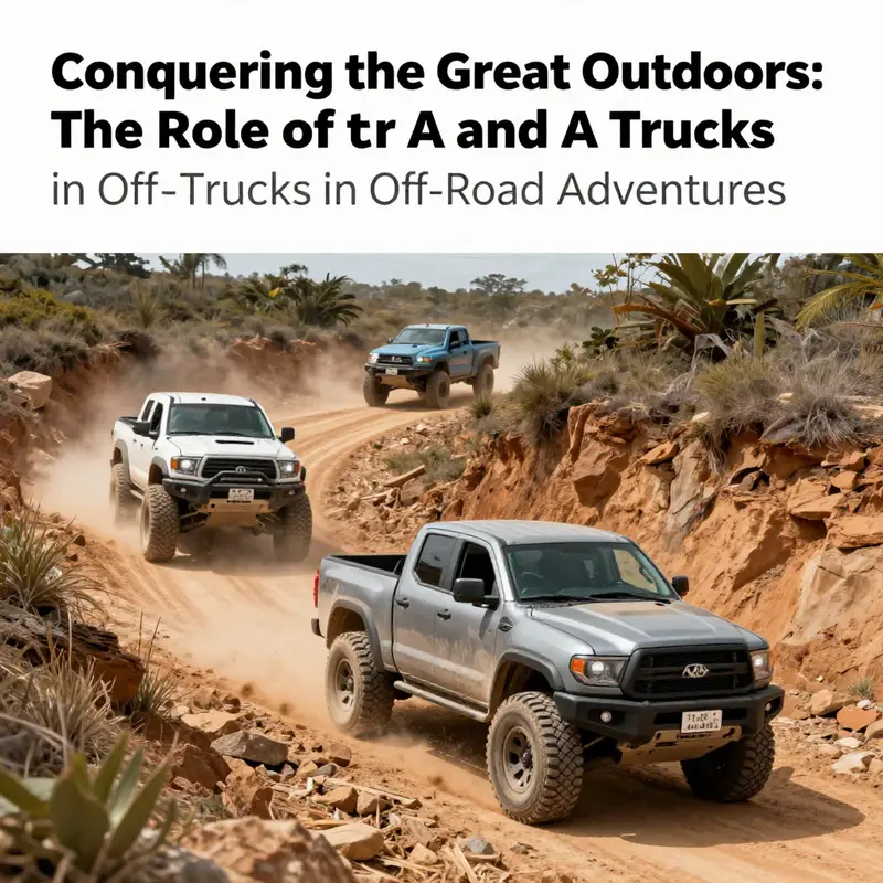 A stunning landscape featuring A and A trucks maneuvering through rugged off-road trails.