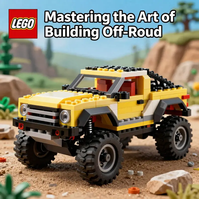 A visually striking image of an off-road LEGO truck on rugged terrain, symbolizing adventure and the creative spirit of building.