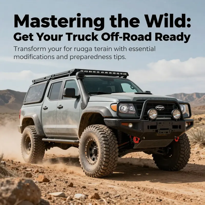 A rugged truck navigating challenging landscapes, representing off-road readiness.