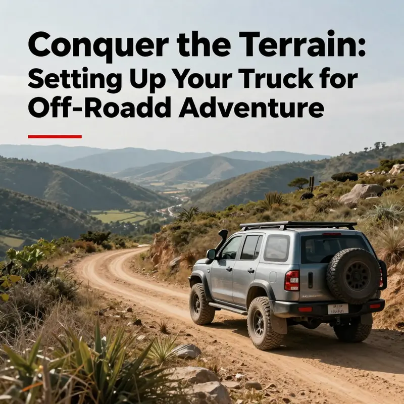 A truck parked at a scenic viewpoint, symbolizing the adventure and thrill of off-roading.