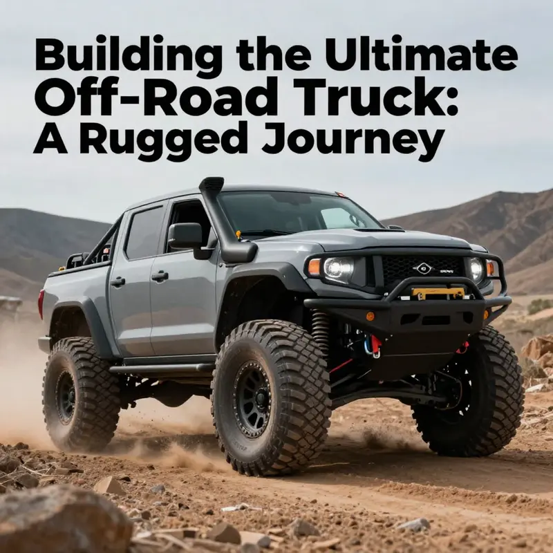 A powerful off-road truck navigating through rough terrain, showcasing its design and performance.