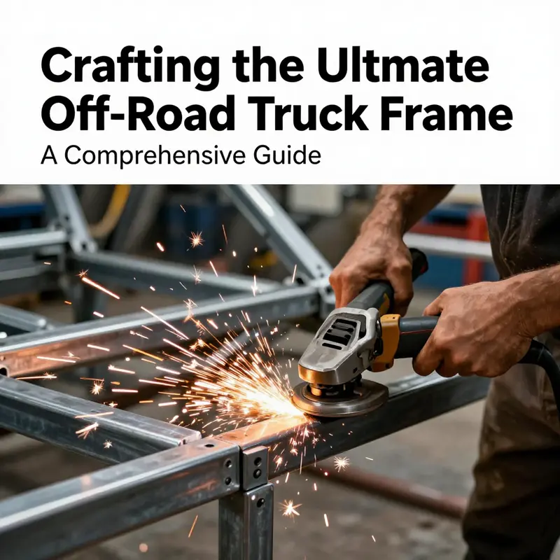 Blueprints of an off-road truck frame emphasizing design specifics for durability and performance.