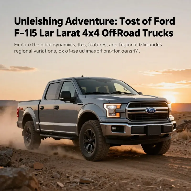 Ford F-150 Lariat 4x4 Off-Road truck powering through a sunset-lit trail, symbolizing adventure.