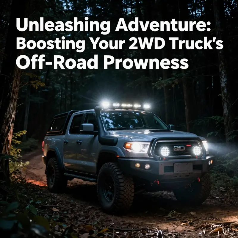 A lifted 2WD truck showcasing substantial ground clearance and improved suspension.
