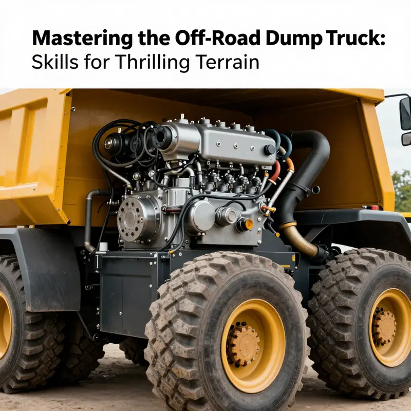 Detailed mechanics of off-road dump truck engines and components.
