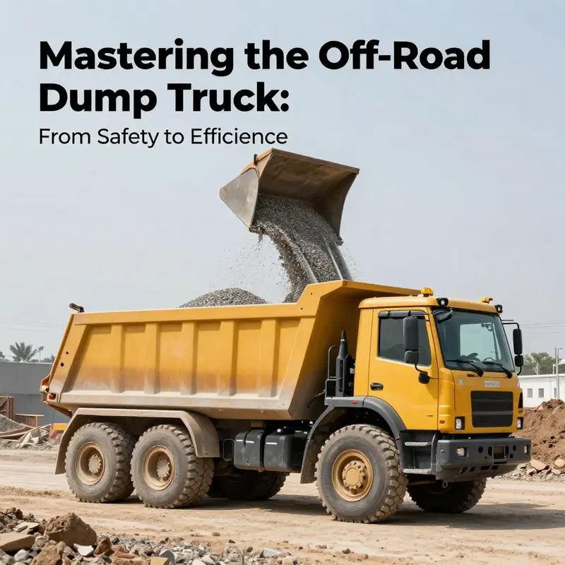 A mechanic performing safety checks on an off-road dump truck before operation.