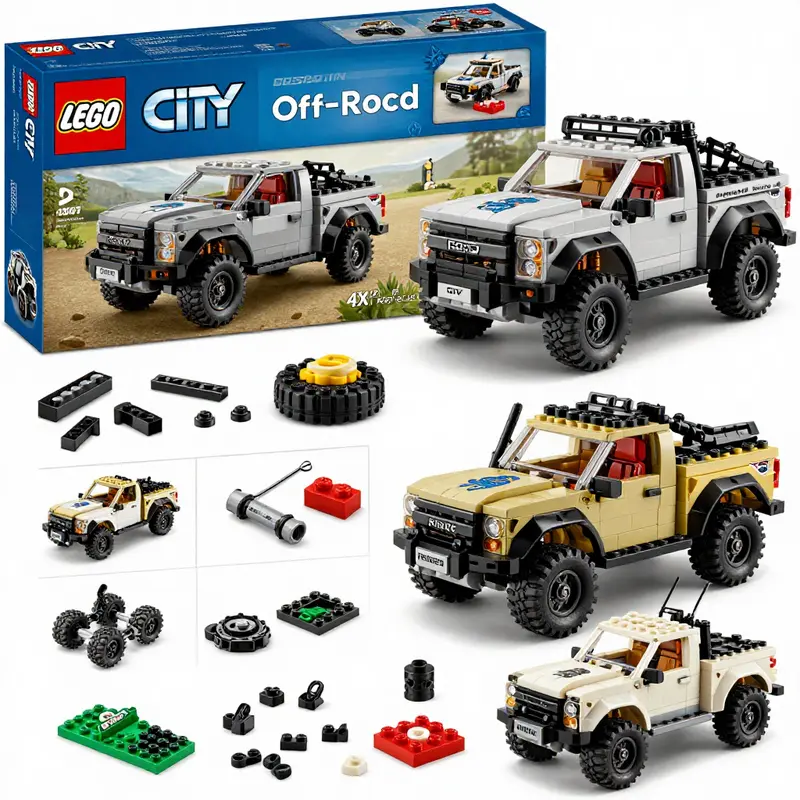 A dedicated builder crafts a unique off-road LEGO truck from scratch, showcasing creativity and engineering prowess.