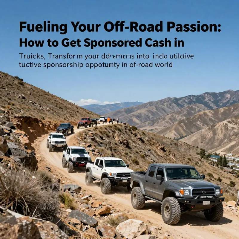 Multiple off-road trucks driving through a mountainous terrain on a bright sunny day.