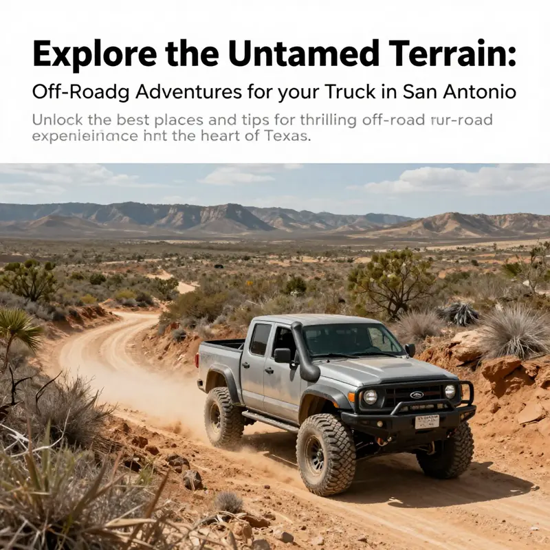 An off-road truck navigating through the scenic and rugged terrains of San Antonio, Texas.