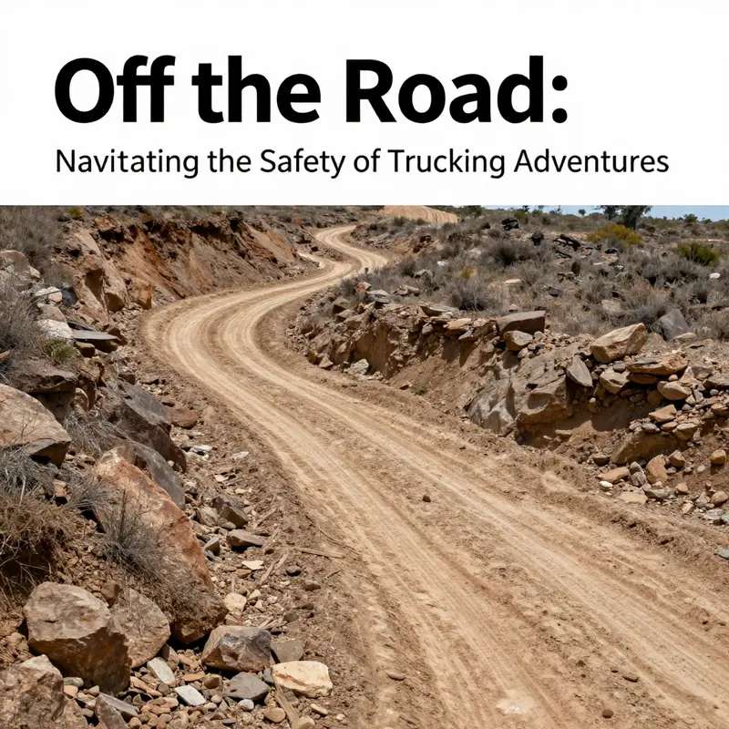Off-road trucks adhering to essential safety regulations in a rugged landscape.