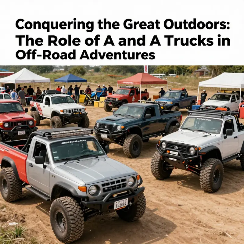 A showcase of A and A Trucks displaying their readiness for tough off-road conditions.
