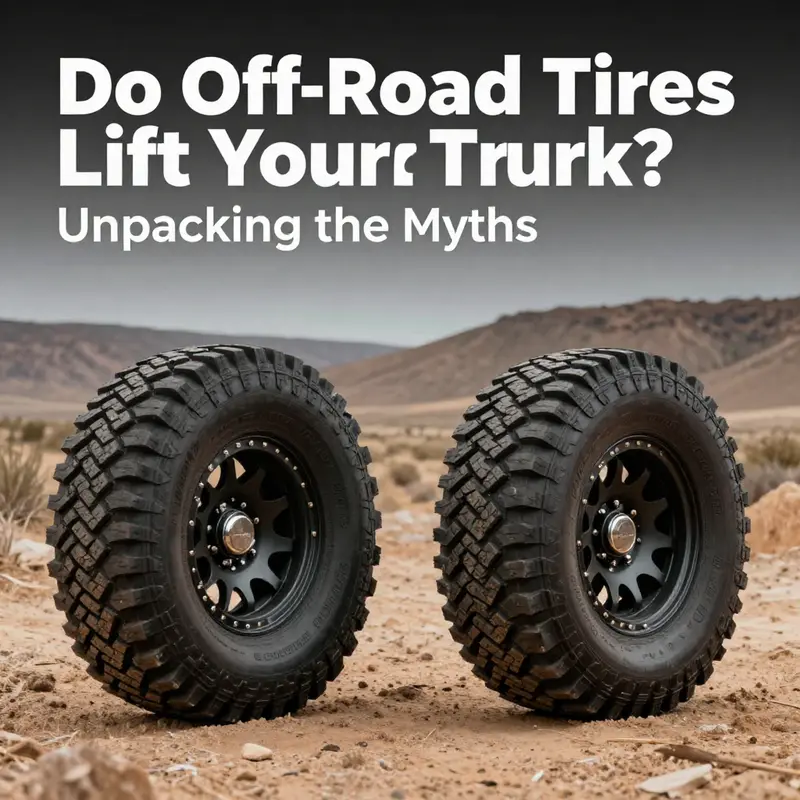 Visual comparison of standard and off-road tires emphasizing the differences in height.