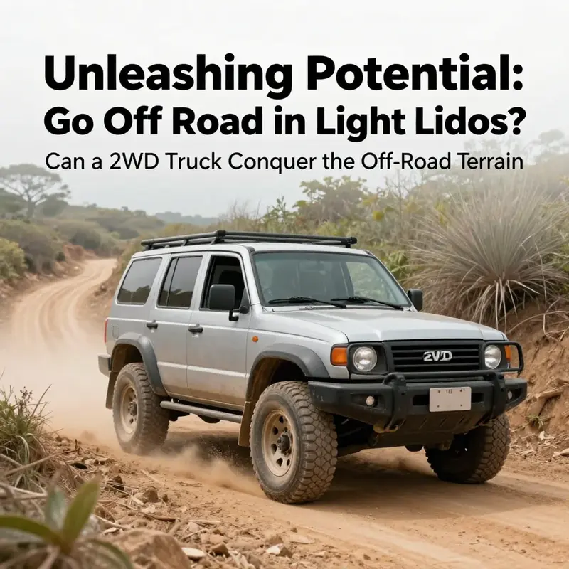 A 2WD truck expertly maneuvering through a light off-road trail.
