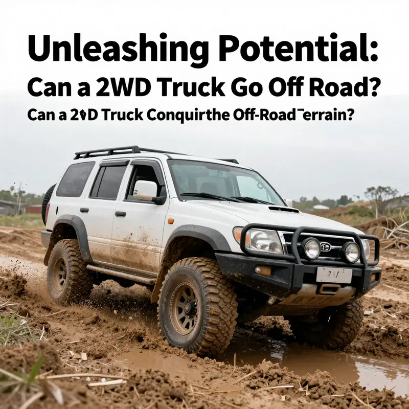 A 2WD truck expertly maneuvering through a light off-road trail.