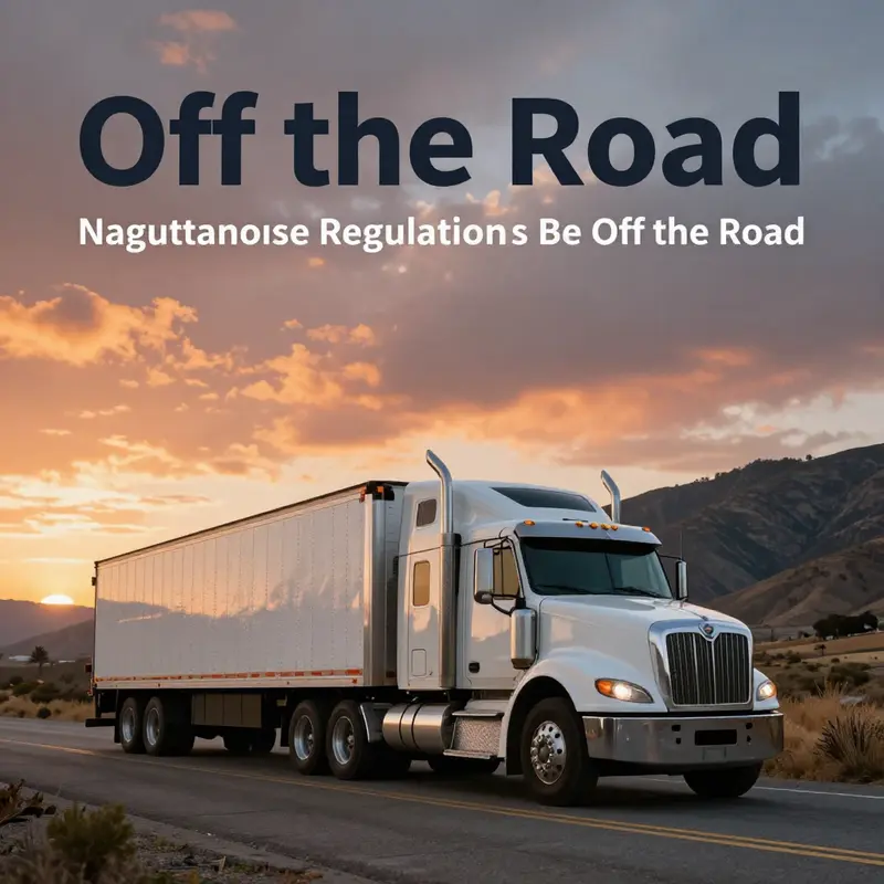 A heavy-duty truck parked in a stunning California landscape as it abides by local driving regulations.