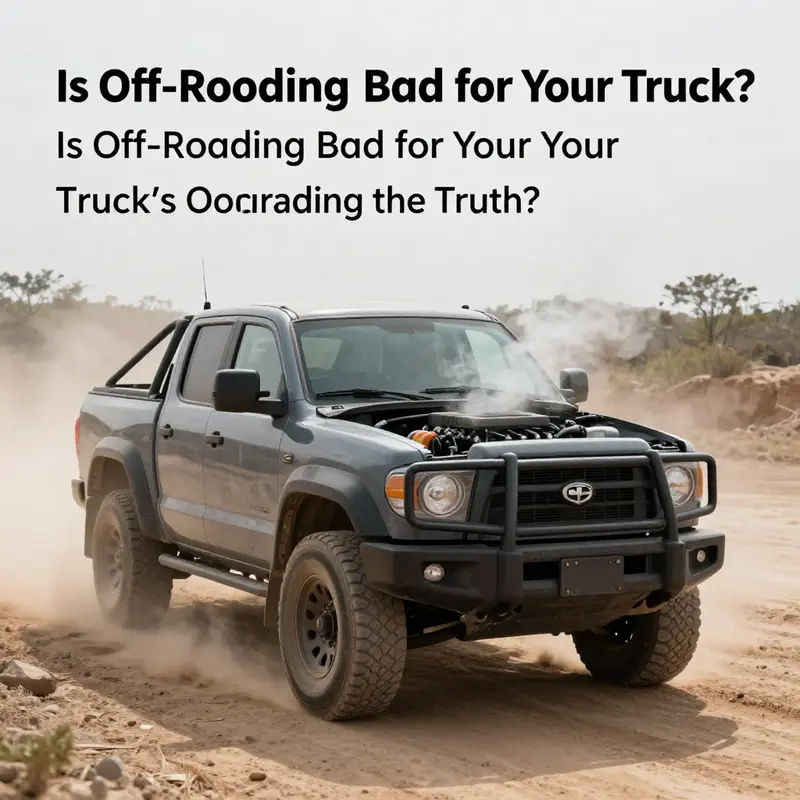 A truck demonstrating its suspension system’s resilience while off-roading over challenging terrain.