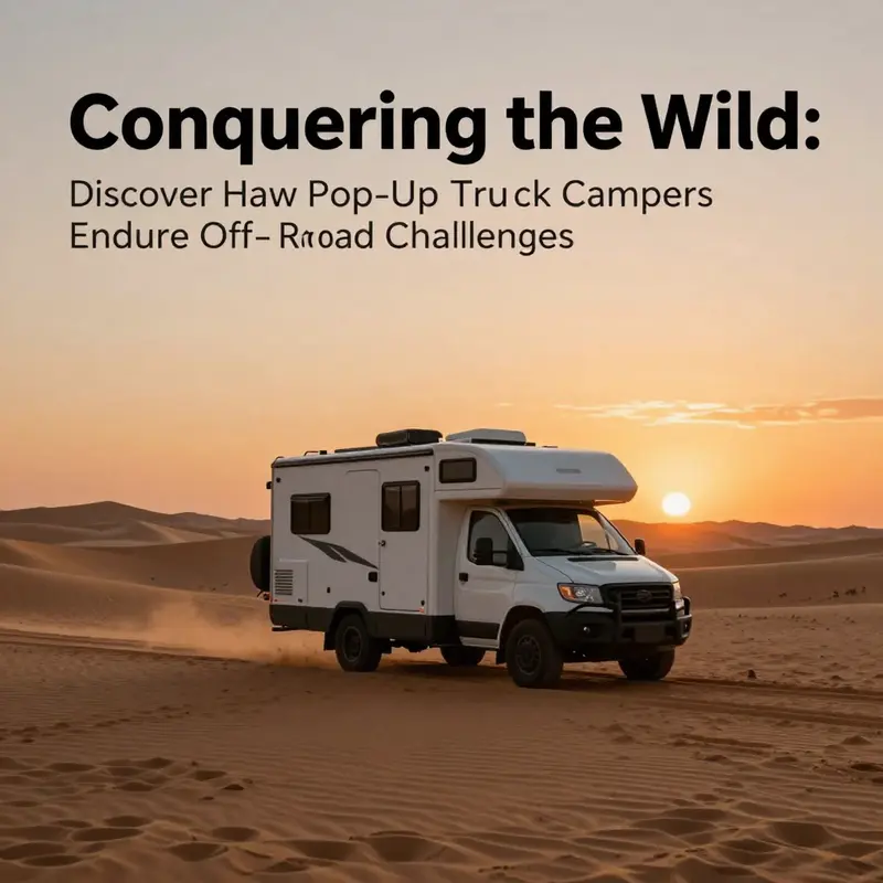 A pop-up truck camper expertly maneuvering through rough terrain, demonstrating its adaptability and endurance.