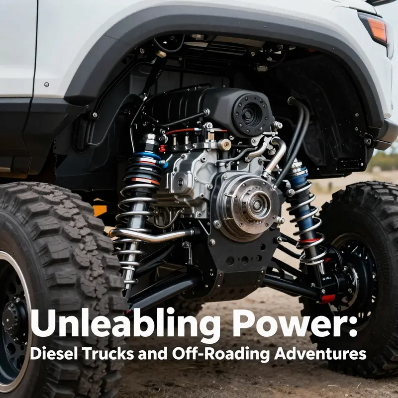 A diesel truck demonstrating its off-road prowess on a rocky trail.