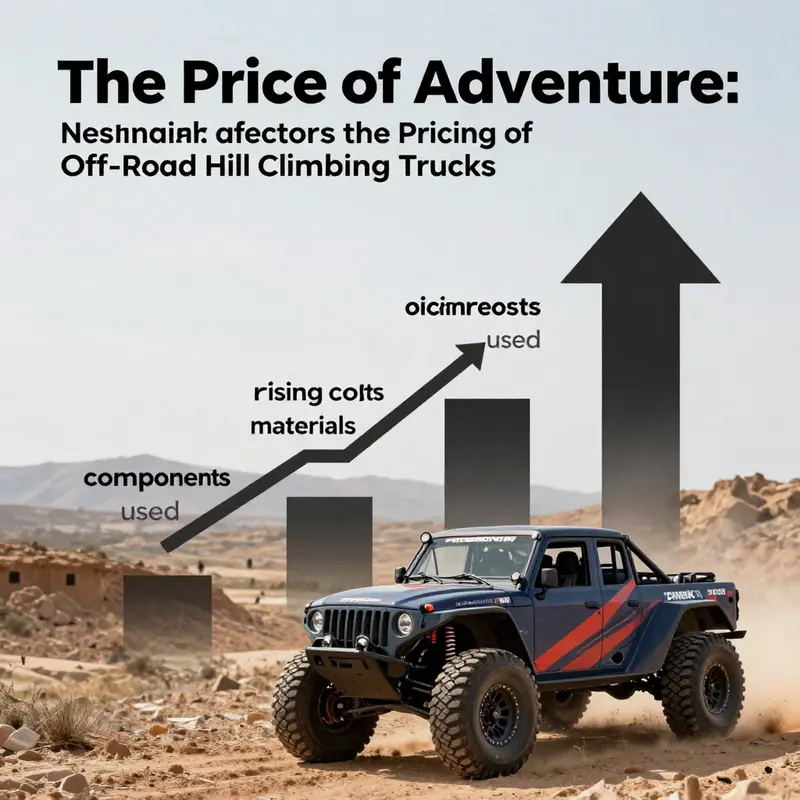 An off-road truck demonstrating raw power as it climbs a challenging hill, a metaphor for the various influences on pricing.