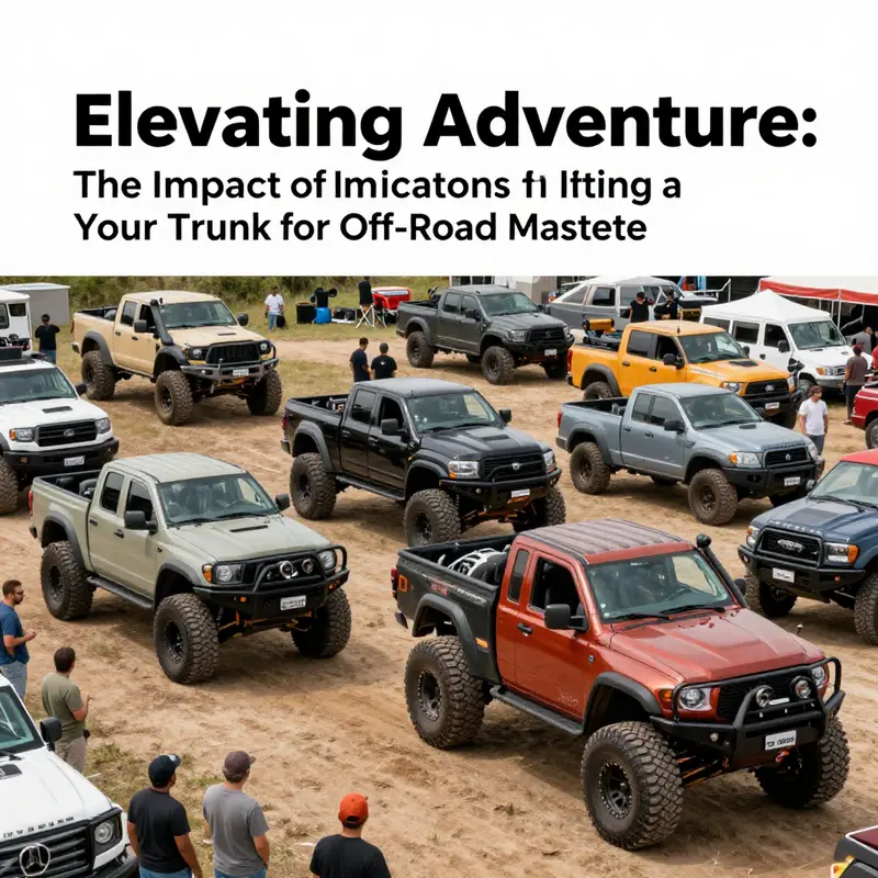 A truck with a lifted suspension conquers challenging terrain, highlighting the benefits of increased ground clearance.