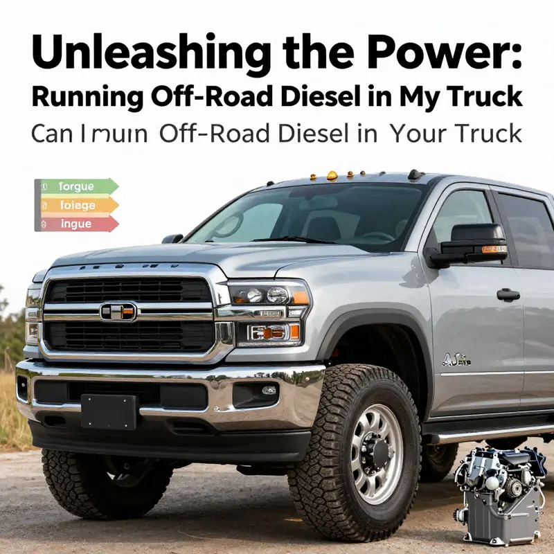 An off-road truck being refueled with off-road diesel, emphasizing fuel compatibility.