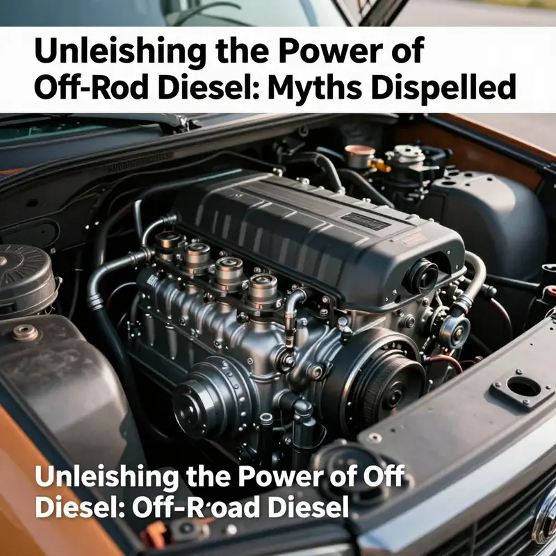 An off-road truck located in a controlled setting illustrating the legal context for using off-road diesel.