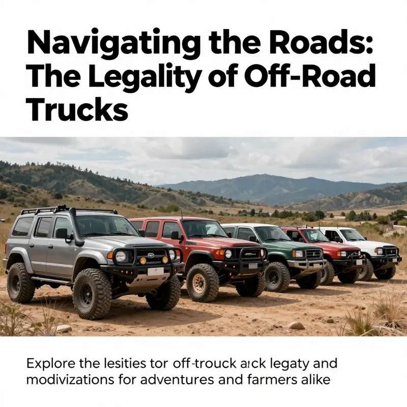A fleet of off-road trucks against a mountainous wilderness background, highlighting the adventurous spirit of off-road driving.