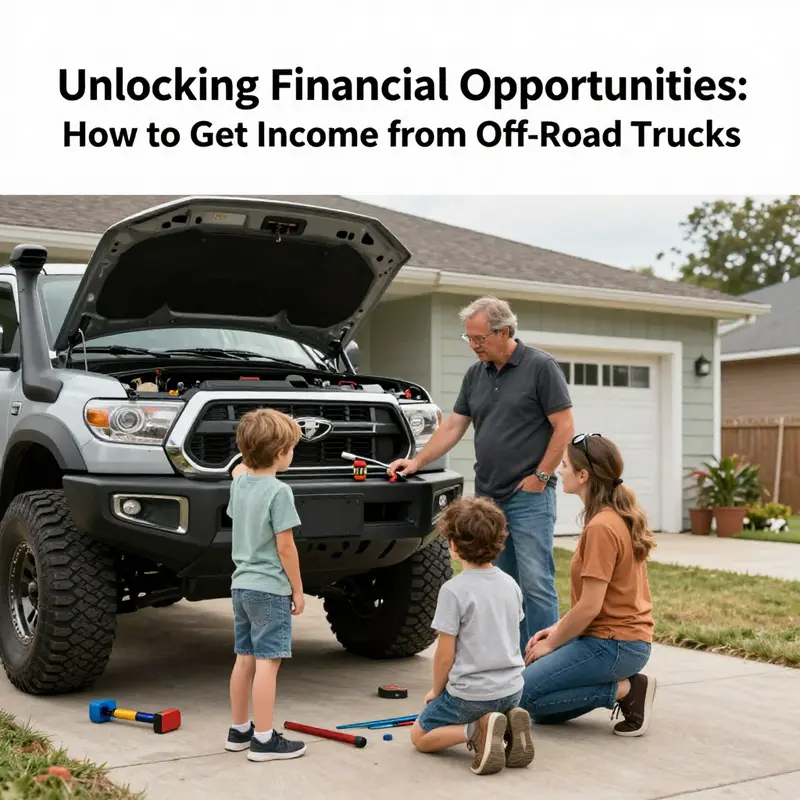Monetizing off-road trucks through rental platforms and guided tours.