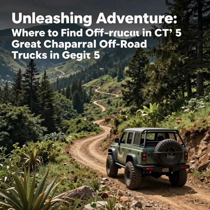 Sandy Shores provides the perfect backdrop for discovering off-road trucks amidst its rugged desert landscape.