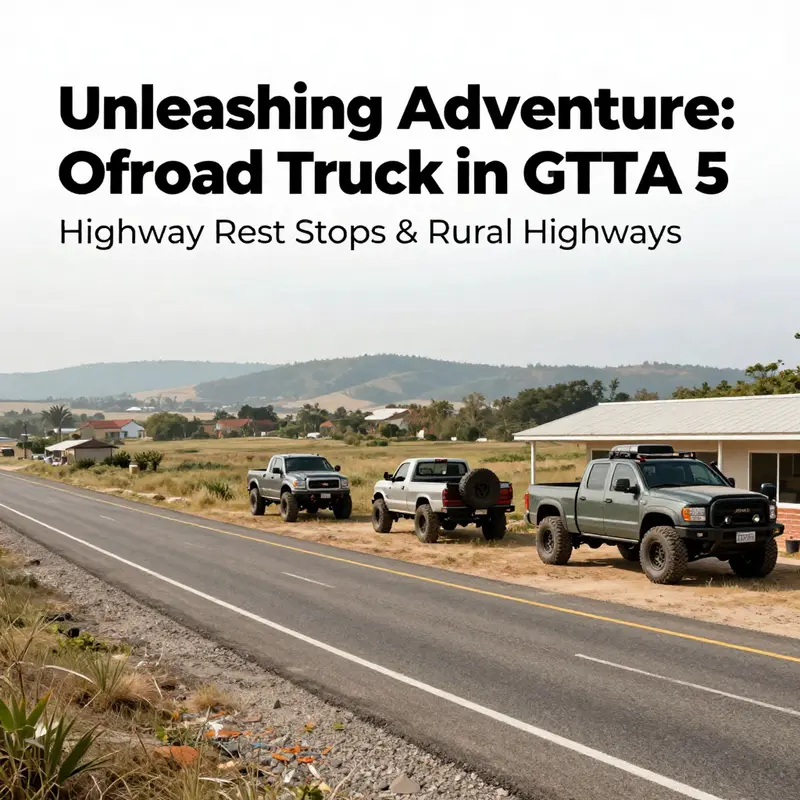 Sandy Shores provides the perfect backdrop for discovering off-road trucks amidst its rugged desert landscape.