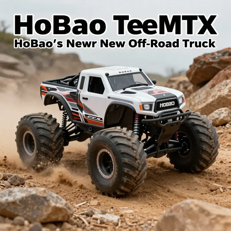 The HoBao 1/8 Hyper MTX Monster Truck conquering rugged terrains.