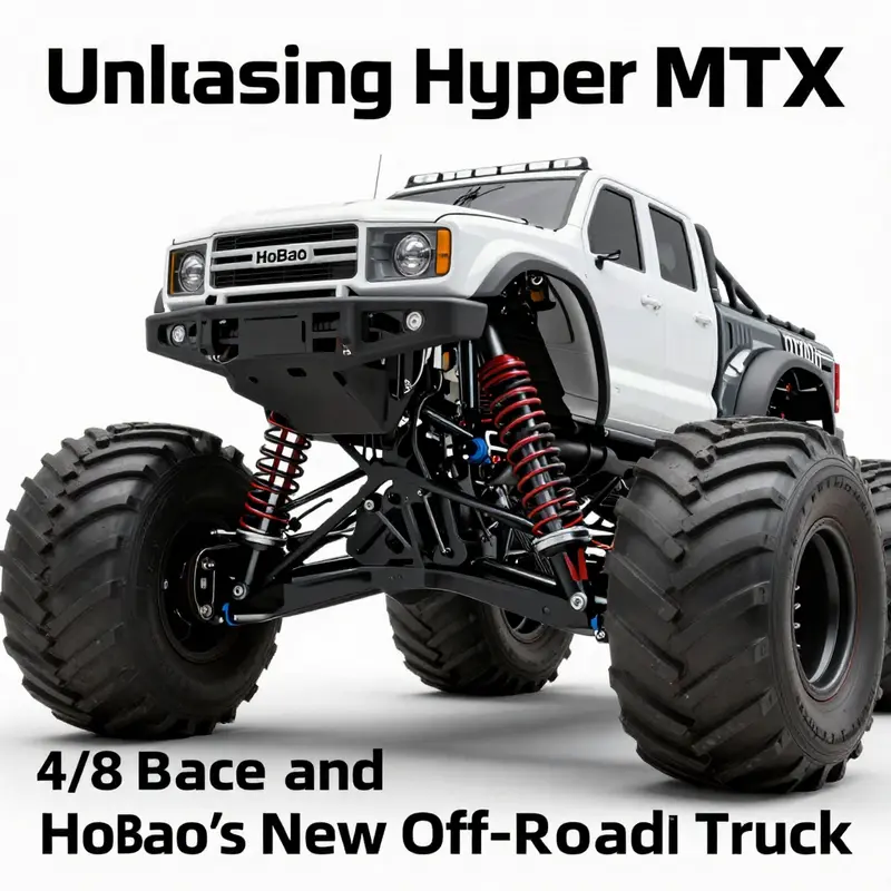 The HoBao 1/8 Hyper MTX Monster Truck conquering rugged terrains.