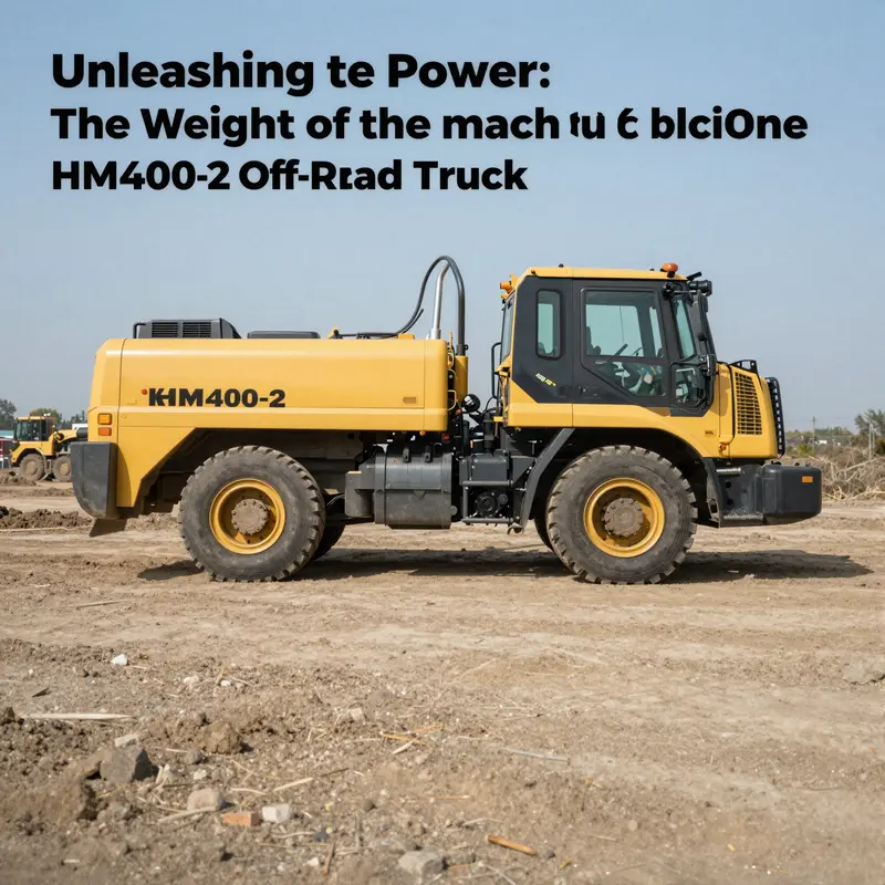 The Komatsu HM400-2 displaying its impressive gross vehicle weight specifications.