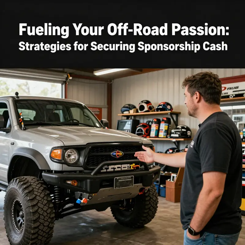 An off-road truck featuring various brand partnerships, symbolizing the rugged spirit of sponsorship.