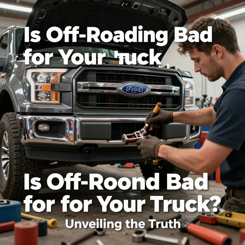 Ford F-150 navigating rugged terrain, illustrating the potential damages of off-roading.