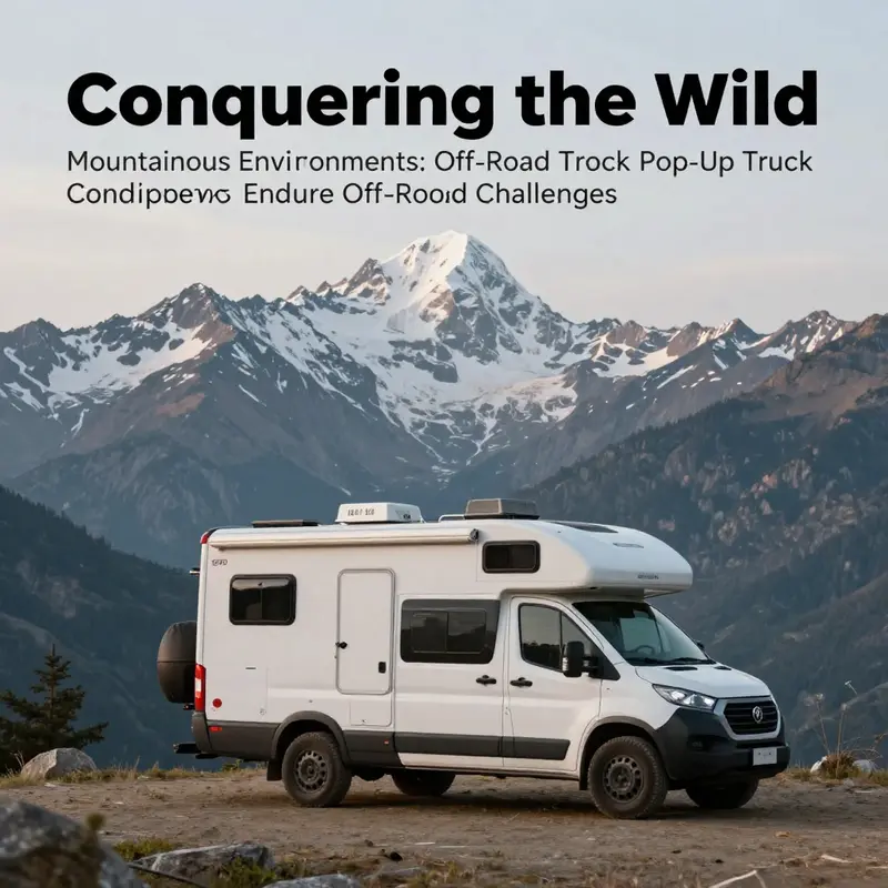 A pop-up truck camper expertly maneuvering through rough terrain, demonstrating its adaptability and endurance.