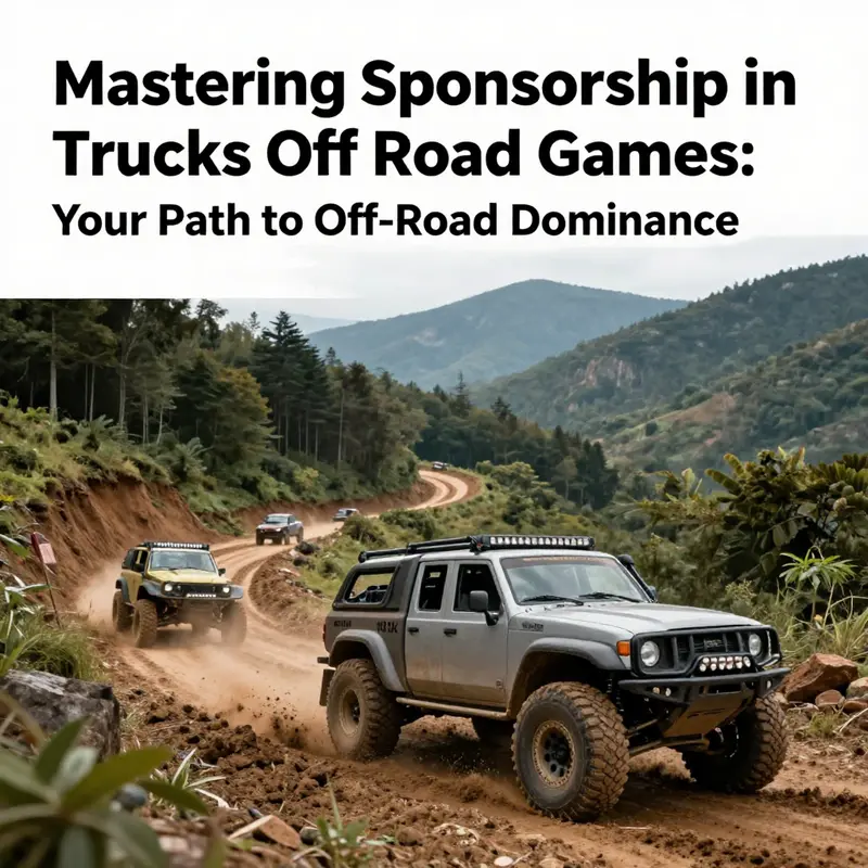 A montage of off-road trucks navigating through muddy trails, mountains, and quarry settings, showcasing the diversity of off-road adventures.