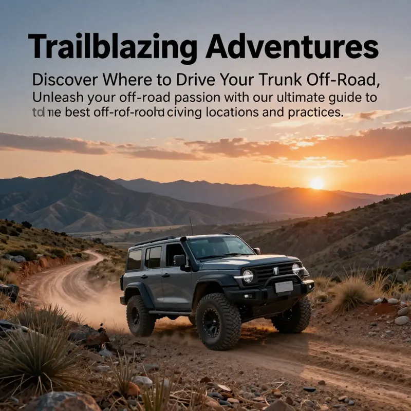 A truck driving through rugged terrain during sunset, symbolizing the spirit of adventure in off-road driving.