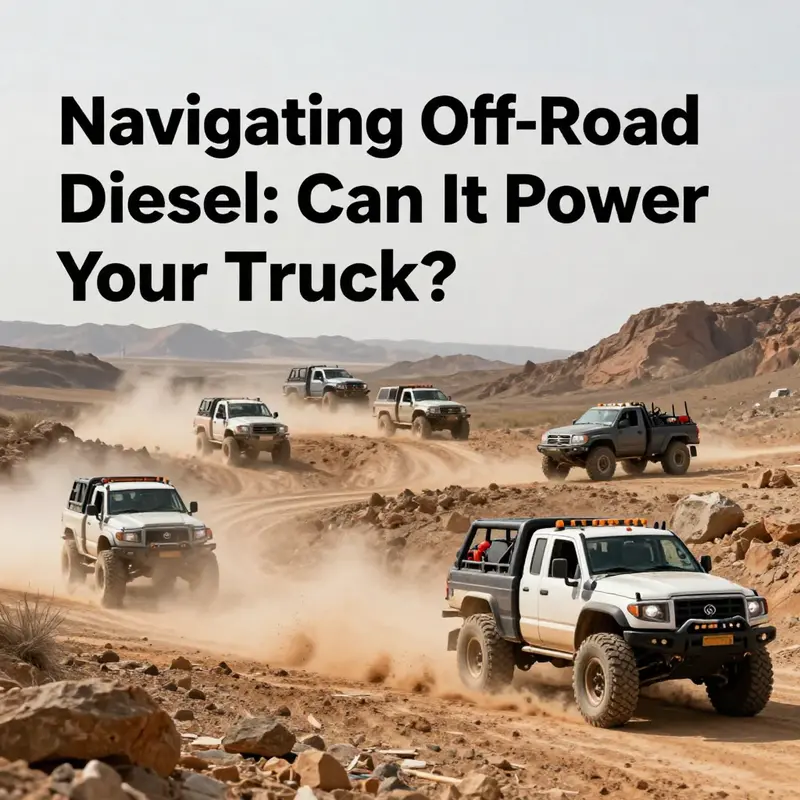 A landscape featuring multiple off-road vehicles in action, emphasizing the use of off-road diesel for various adventures.