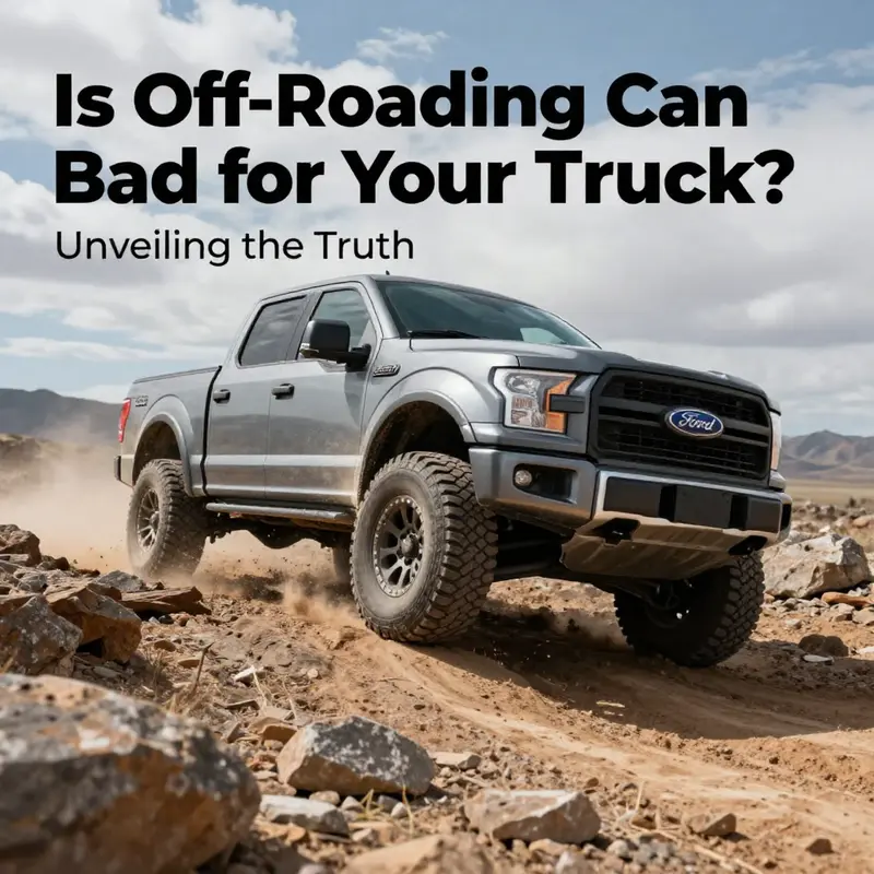 Ford F-150 navigating rugged terrain, illustrating the potential damages of off-roading.