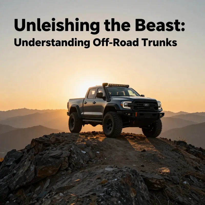 An off-road truck proudly positioned on a mountain summit, symbolizing adventure and extreme exploration.