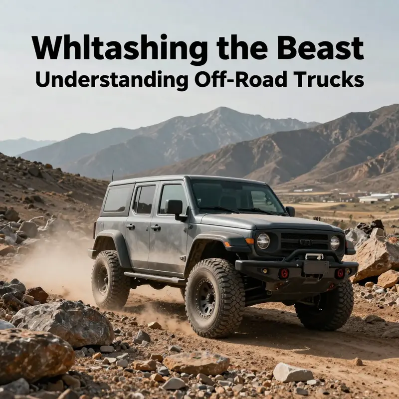 An off-road truck conquering a challenging landscape, illustrating its rugged nature and purpose.