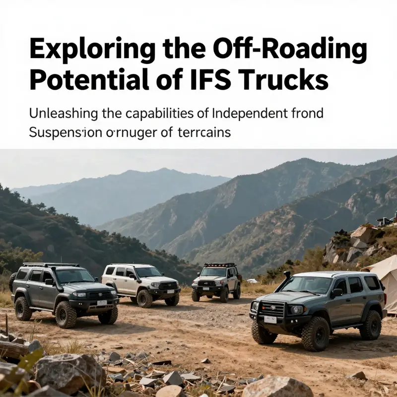 Group of IFS trucks parked at a campsite with mountains in the background, highlighting their rugged nature.