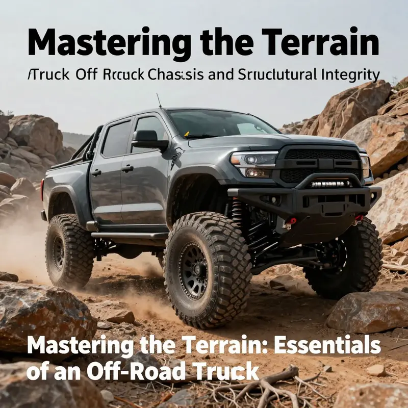 The solid body-on-frame design of an off-road truck ensures durability in rough terrains.